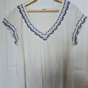 Caslon embroidered top